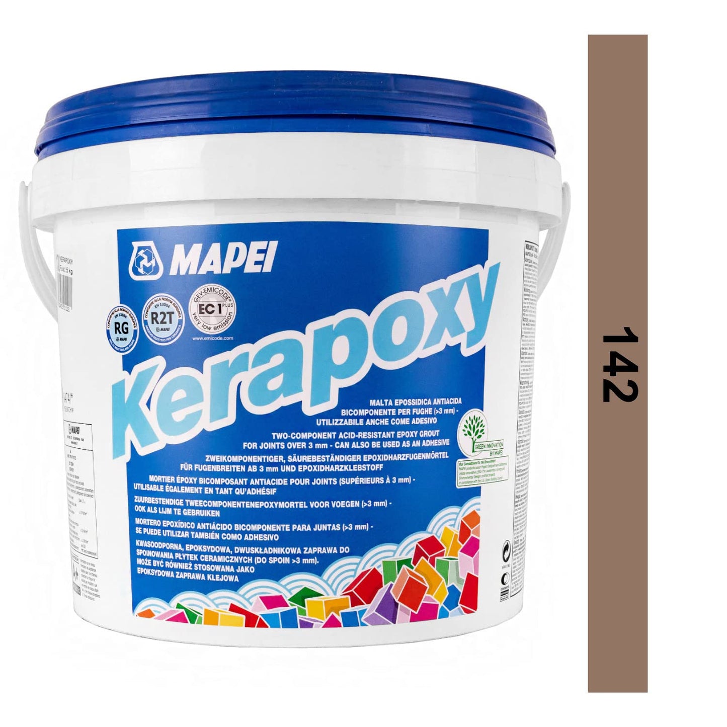 MAPEI Kerapoxy - Malta epossidica per piastrelle 2 K 5 kg (marrone n. 142)