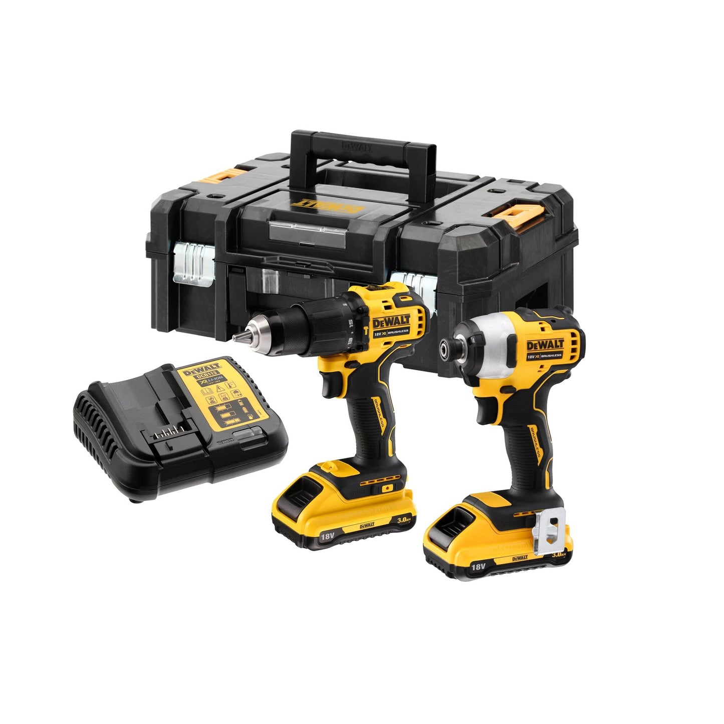 DEWALT DCK2062L2T-QW - KIT XR 18V = DCD709 Taladro Percutor + DCF809 Atornillador Impacto + 2 baterías +maletín TSTAK II