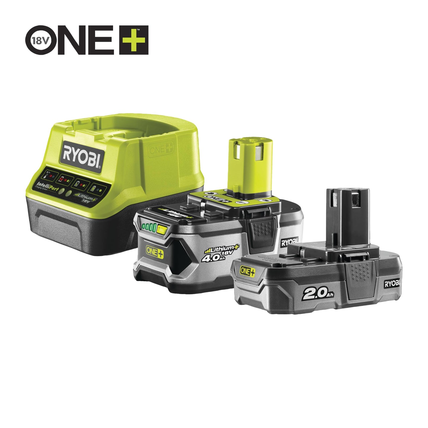 Ryobi R18PD2-242S Trapano Avvitatore a Percussione a Batteria 18V ONE+, Include Una Batteria 2.0Ah e Una Batteria 4.0Ah, 2 Velocità, 24 Regolazioni di Frizione, Luce LED