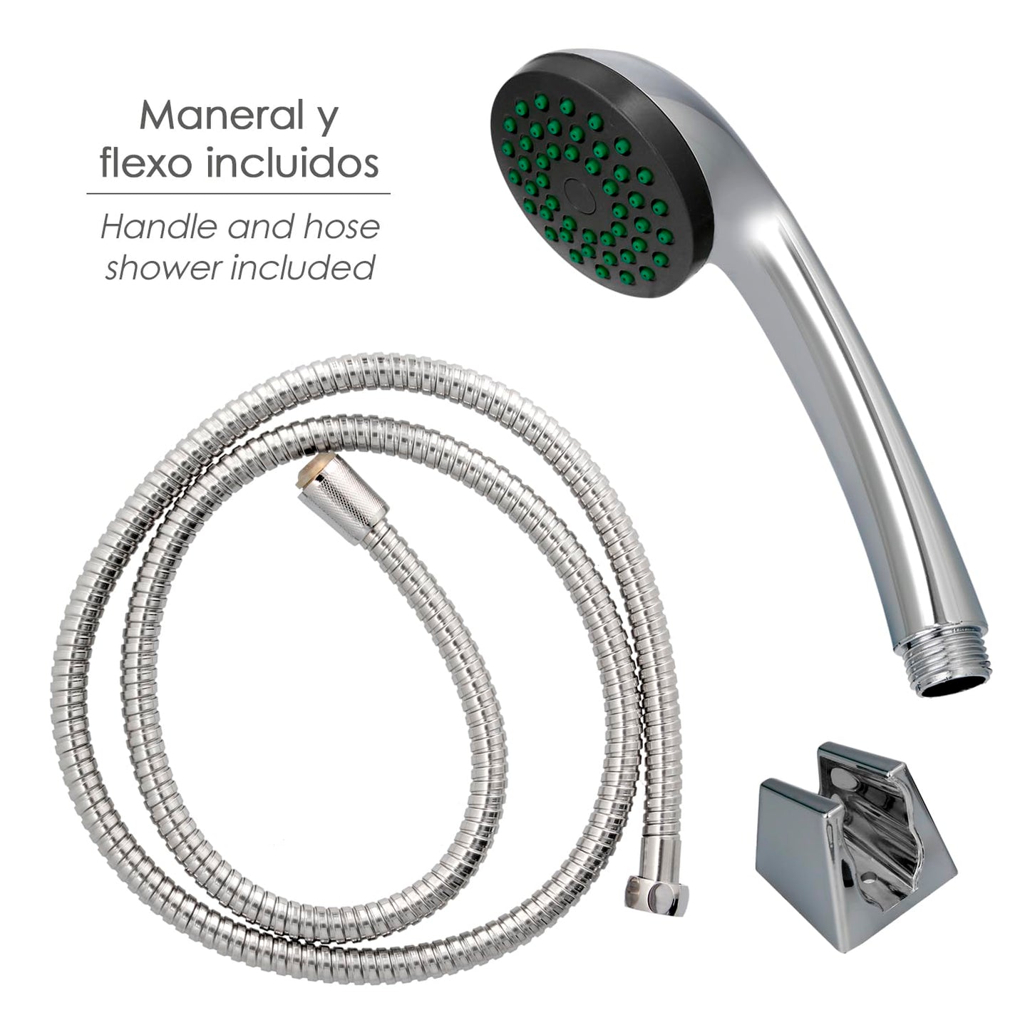 MAURER Monocomando Doccia Amburgo Con Flexo e Maneral Cartuccia Ceramico Ø 35 mm.