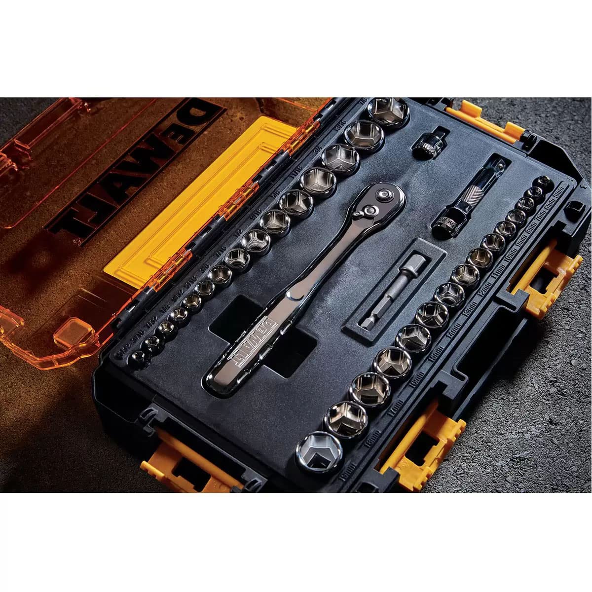 DEWALT® DWMT45034 Meccanica 1/4" e 3/8" Set di prese di comando (34 pz.)