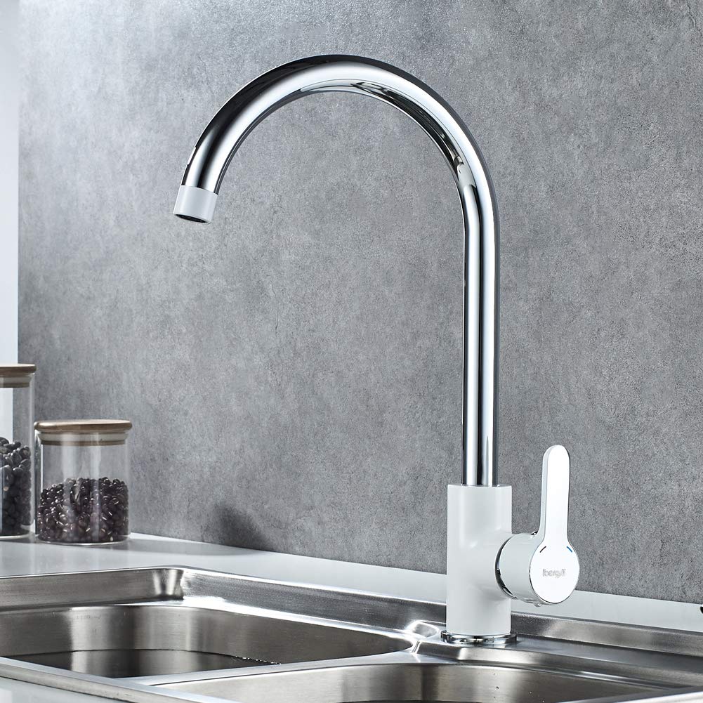 Ibergrif Square, Rubinetto da Cucina con Bocca Alta, Miscelatore Lavabo Alto