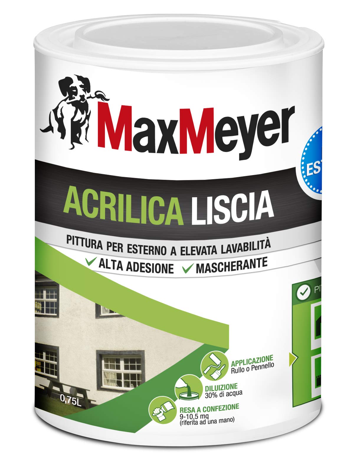 MaxMeyer Pittura per esterni Acrilica BIANCO 0,75 L