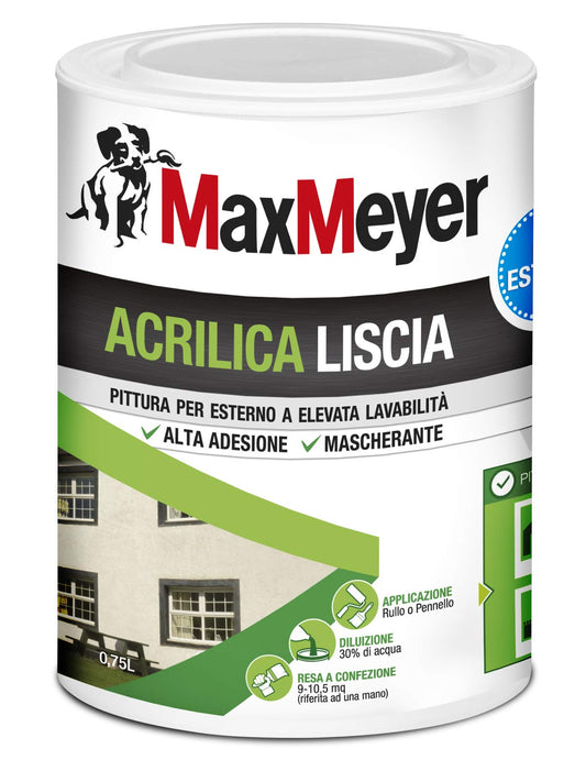 MaxMeyer Pittura per esterni Acrilica BIANCO 0,75 L