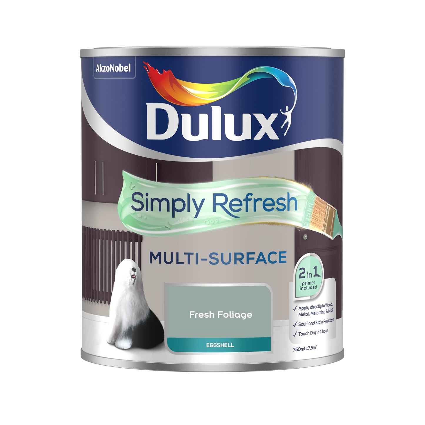 Dulux Simply Refresh - Vernice multi superficie Eggsgell – Fogliame fresco – 750 ml