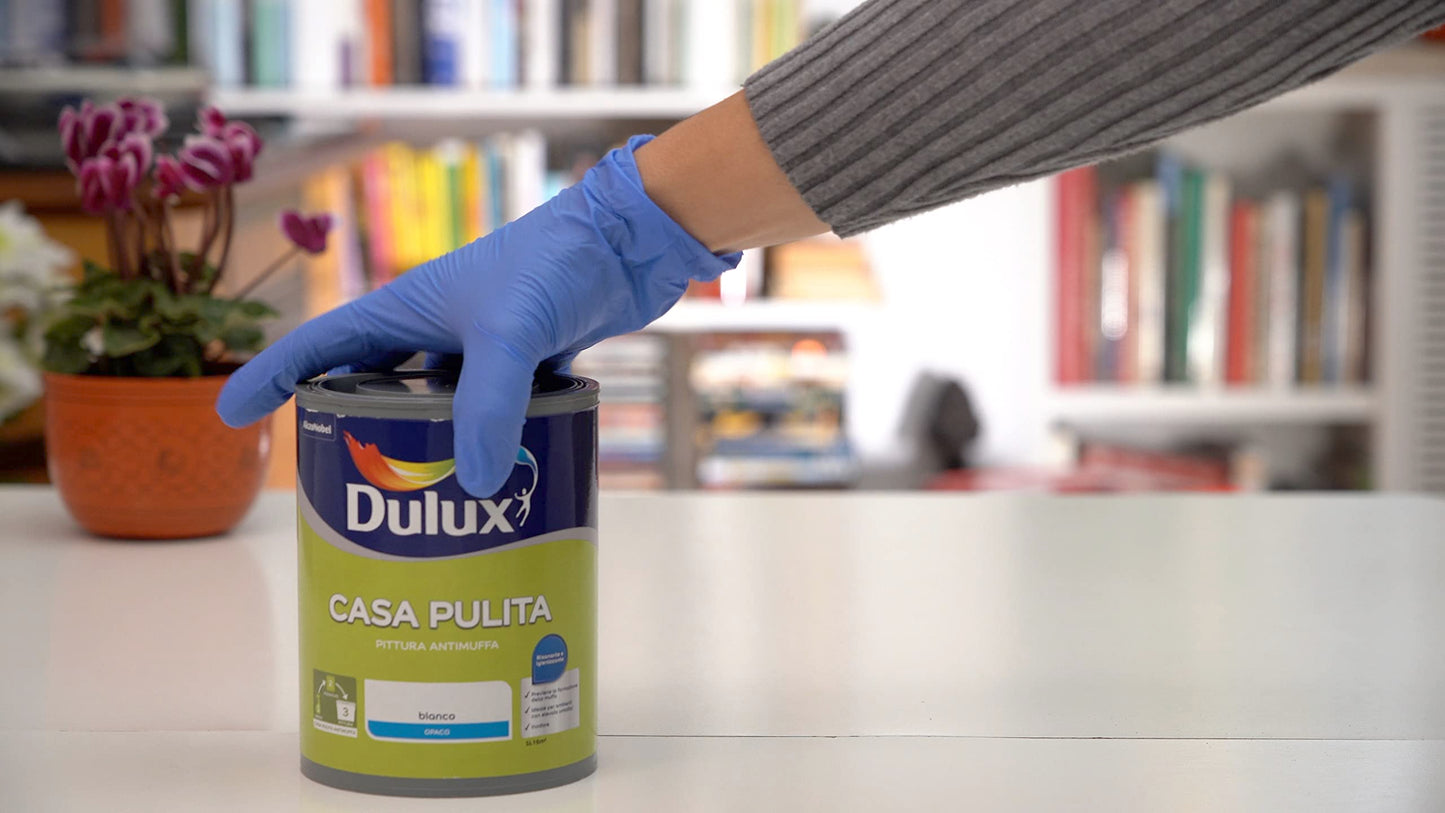 Dulux Casa Pulita Pittura Singolo per Interni Antimuffa Rimuove e Protegge Da Muffe e Funghi, 5 Litri, Bianco