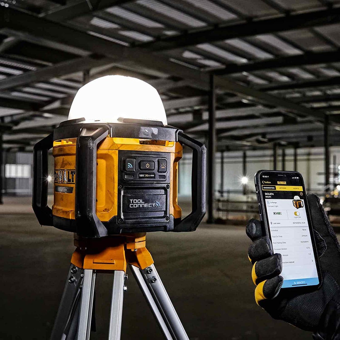 DEWALT FARO LED 18V con fascio di luce a 360°, DCL074-XJ