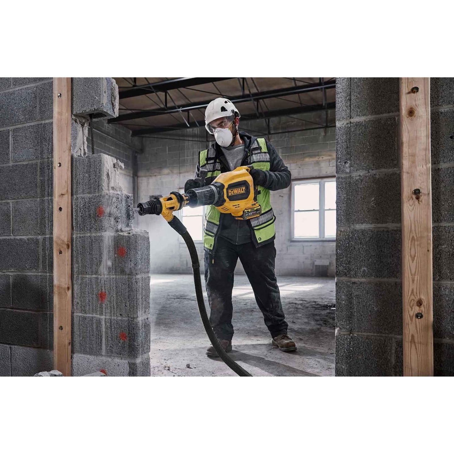 DeWALT Martello scalpello a batteria DCH911NK-XJ 54 V, martello demolitore con 27 Joule, 12 posizioni scalpellanti