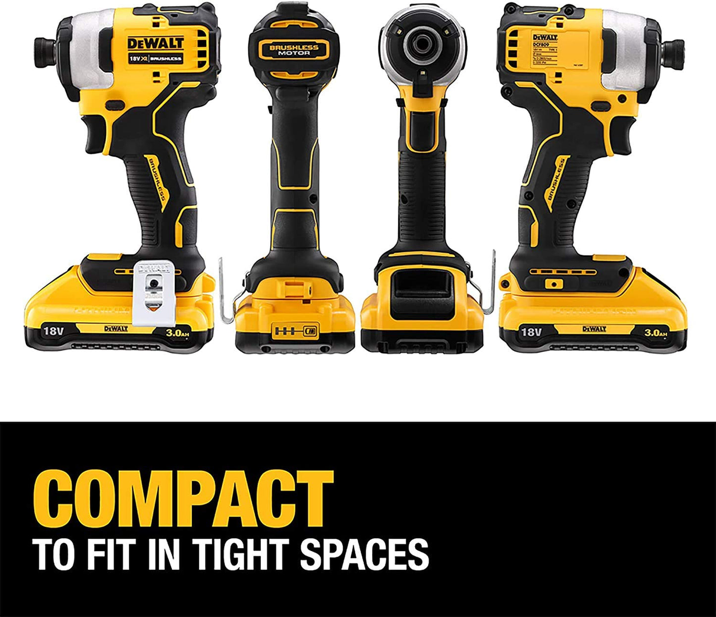 DEWALT DCF809L2T-QW - Avvitatore a impulsi XR 18V 1/4" 190Nm senza spazzole con 2 batterie agli ioni di litio da 3,0Ah con custodia TSTAK