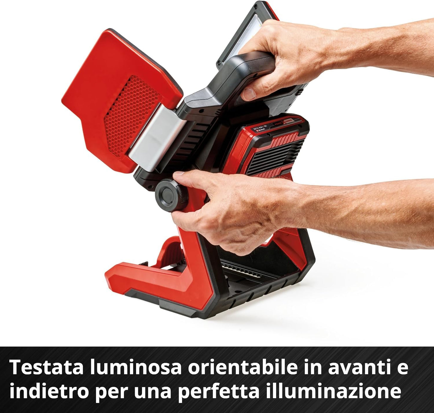 Einhell Lampada ricaricabile TP-CL 18/3000 Li-Solo Power X-Change (18 V, 3000 lm, testata orientabile, pannelli luminosi pieghevoli, 60 LED, regolazione della luminosità, senza batteria)