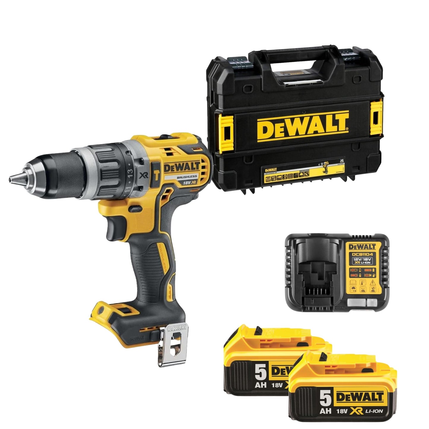 DEWALT DCD796P2-QW Trapano Avvitatore - 2 Velocita’ 18V Motore Brushless Mandrino Autoserrante In Metallo 1.5-13Mm.