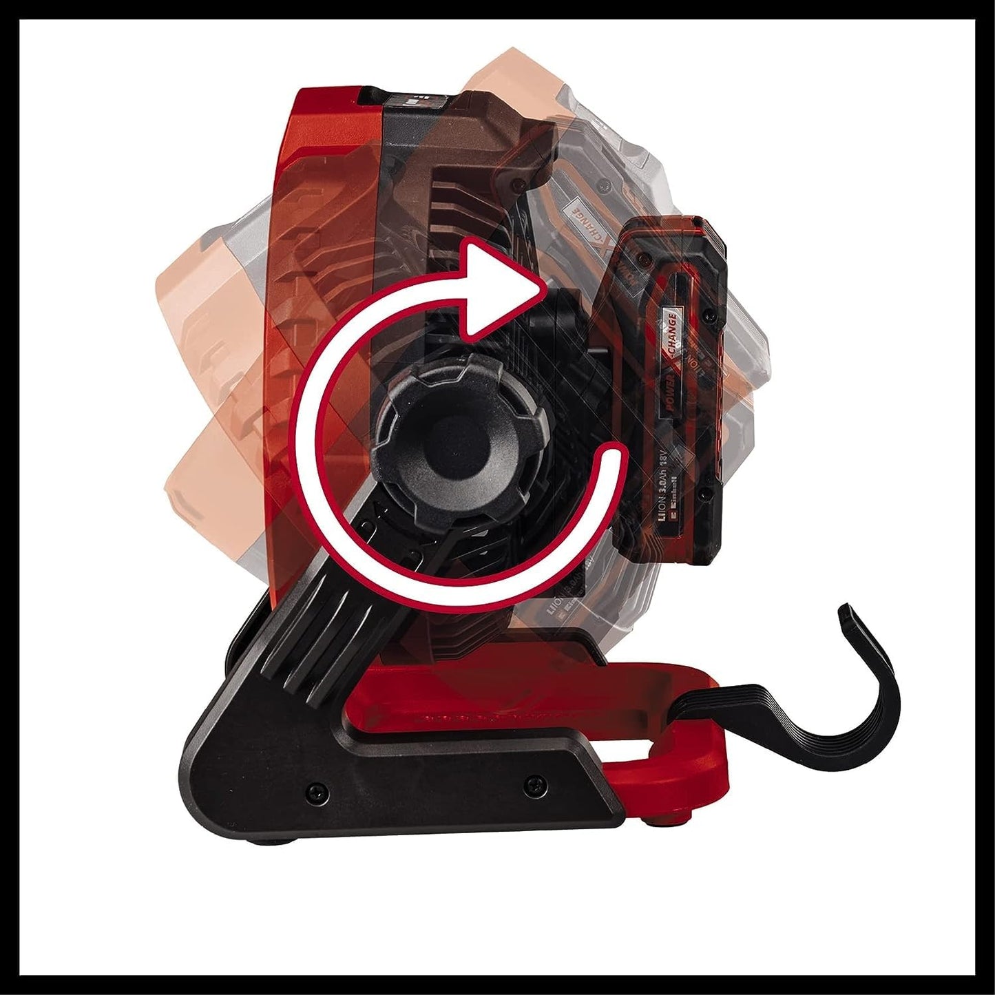 Einhell Ventilatore a batteria GE-CF 18/2200 Li-Solo Power X-Change (18 V, agli ioni di litio, 3 velocità, testata con rotazione a 360°, consegna senza batteria e senza caricabatterie)