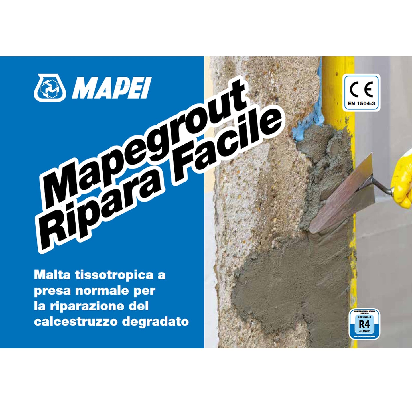 Mapei Mapegrout Ripara Facile sacchi da 25 kg Malta Tissotropica a presa normale per la riparazione del calcestruzzo degradato