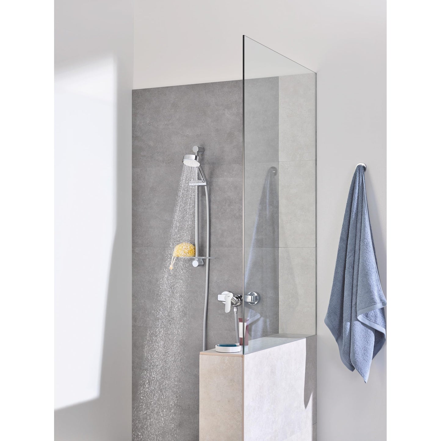 Grohe BauEdge Rubinetto per Il Bagno, Miscelatore Monocomando per Doccia, Valvola di Ritegno Integrata Chrome 23333000