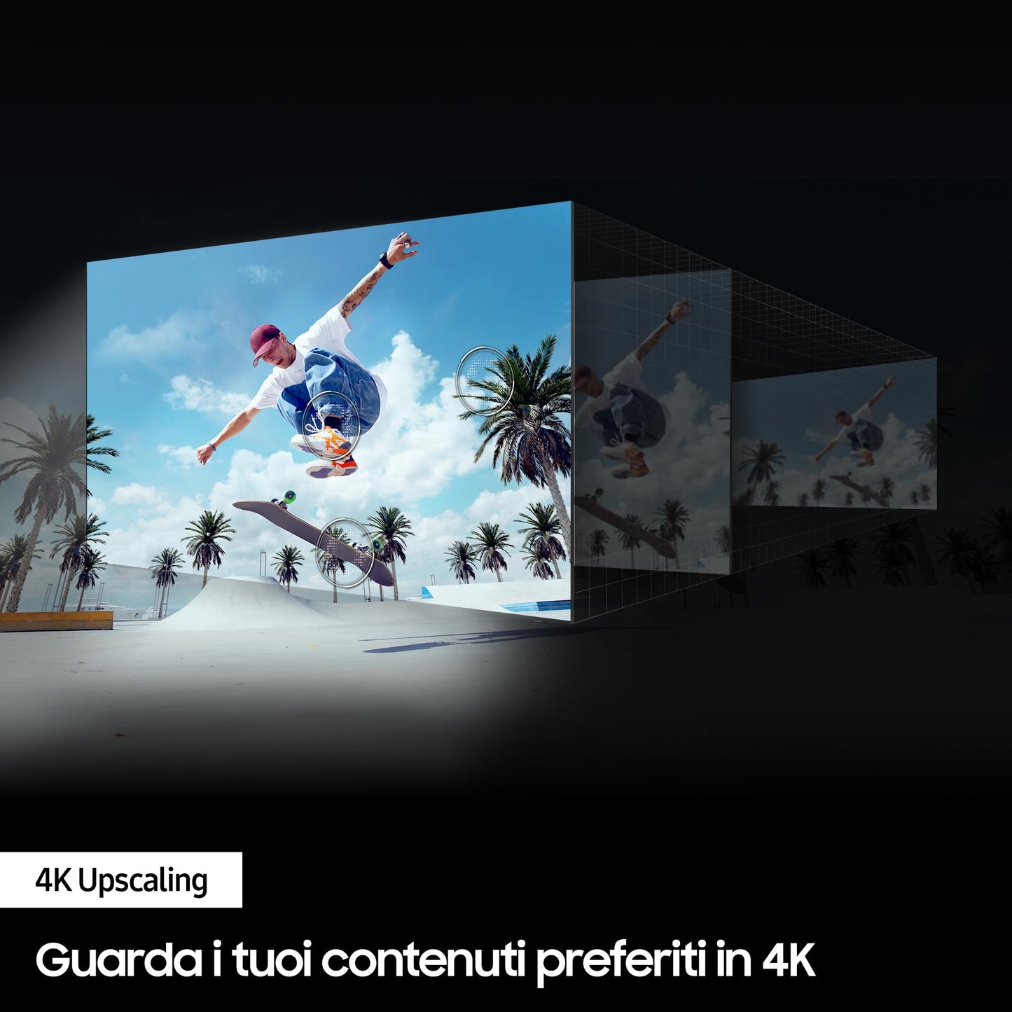 Samsung Smart TV 43" UE43DU8070UXZT, Crystal UHD 4K, 4K Upscaling, Airslim Design, DVBT-2, Q-Symphony & Adaptive Sound, Integrato con Bixby, comp con Alexa e Google Assistant, Black 2024