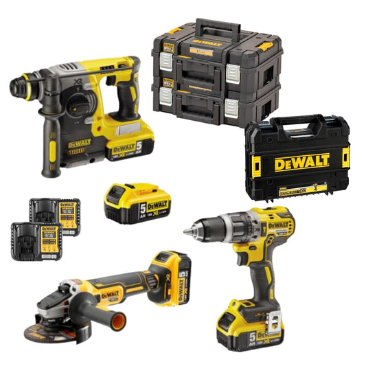 Kit Brushless Tassellatore SDS Plus DCH273 + Trapano DCD79 + Smerigliatrice DCG405 (DCK353P4T) DeWalt