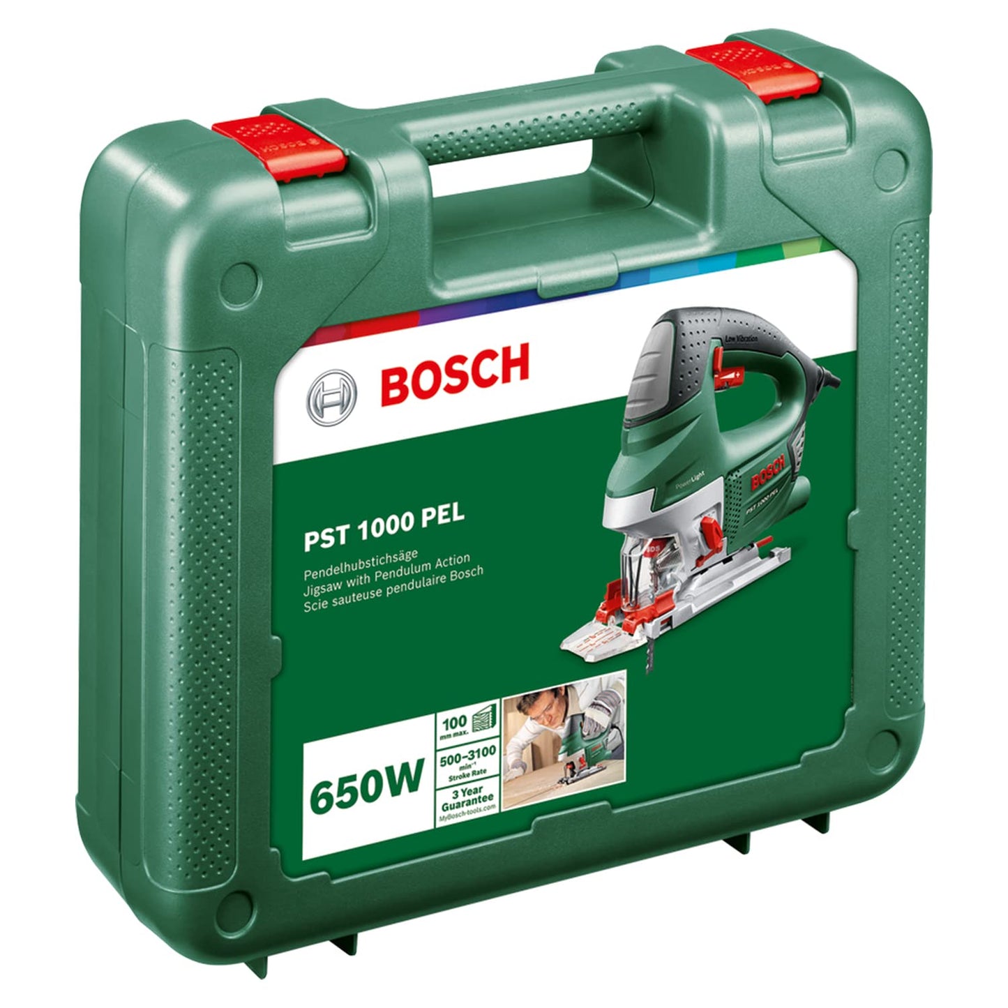 Bosch Home and Garden PST 1000 PEL Seghetto Alternativo Compact Expert, Verde, 100 mm