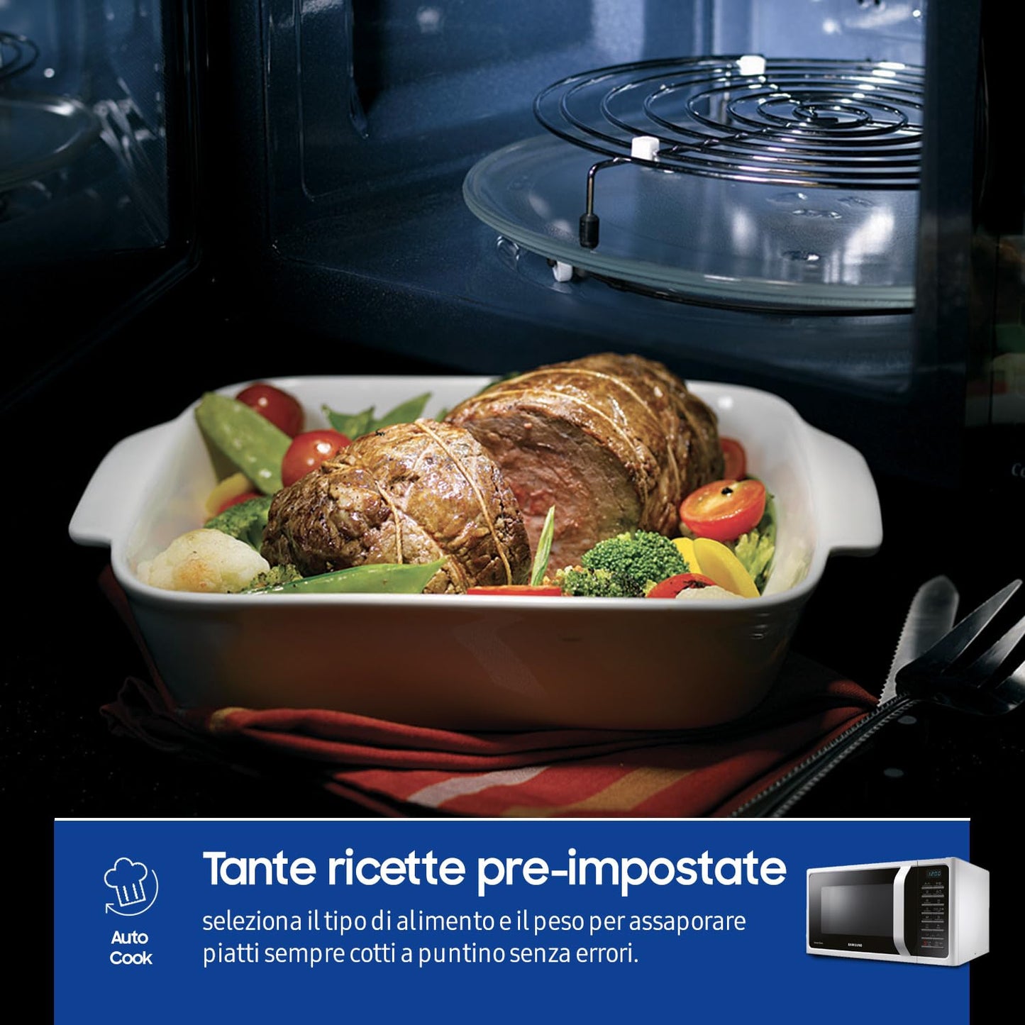 Samsung ‎MC28H5015AW/ET Forno a Microonde Combinato a Libera installazione, Cottura Ventilata, Microonde + Grill 900 W + 1500 W, Bianco, 51.7 x 31 x 47.48 cm