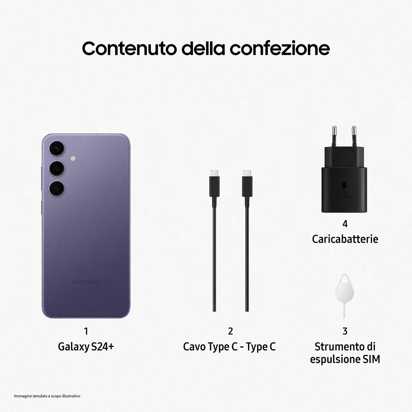 Samsung Galaxy S24+ Smartphone AI, Caricatore incluso, Display 6.7'' QHD+ Dynamic AMOLED 2X, Fotocamera 50MP, RAM 12GB, 256GB, 4.900 mAh, Cobalt Violet [Versione italiana]