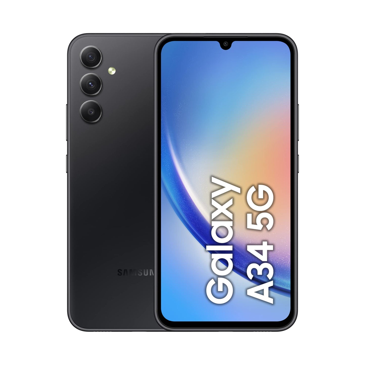 Samsung Galaxy A34 5G Smartphone Android, Display FHD+ Super AMOLED 6.6”, 6GB RAM e 128GB di memoria interna espandibile, Batteria 5.000 mAh, Awesome Graphite [Versione Italiana]