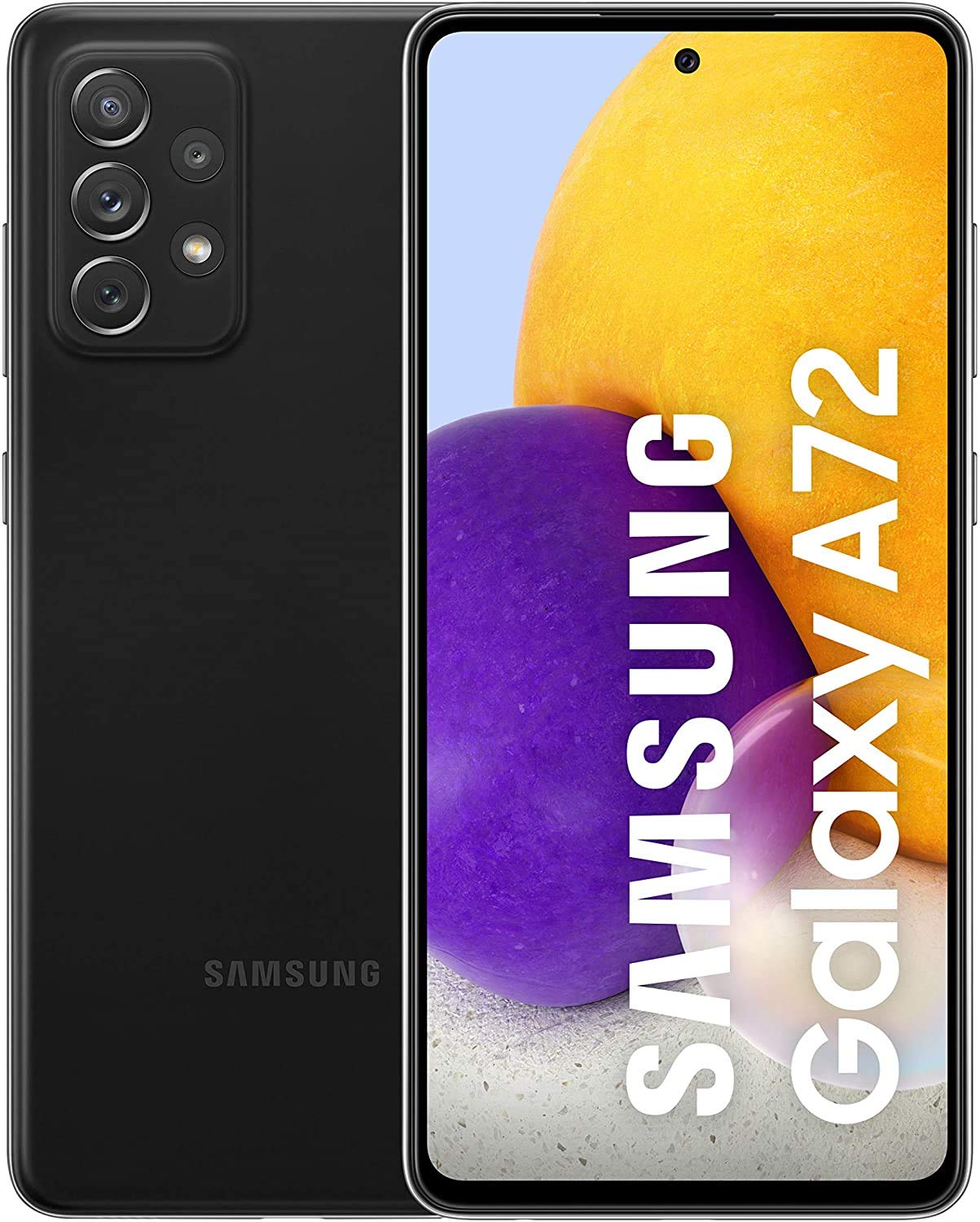 Samsung Galaxy A72 Smartphone ohne Vertrag 6,7 Zoll Infinity-O FHD+ Display, 128 GB Speicher, 5,000 mAh Akku und Super-Schnellladefunktion, schwarz, 30 Monate Herstellergarantie [Exklusiv bei Amazon]