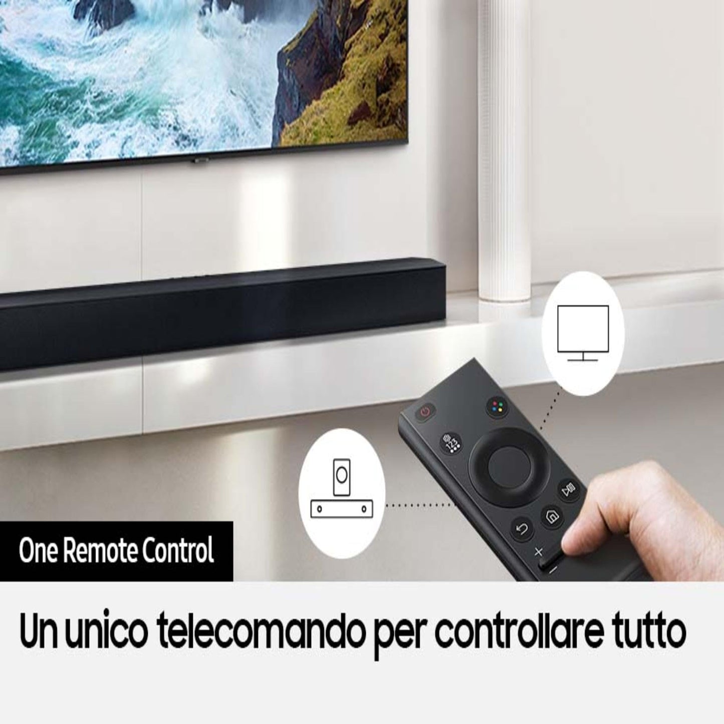 Samsung Soundbar HW-C430/ZF Serie C, 3 Speaker, Subwoofer Incluso, Audio a 2.1 Canali, Adaptive Sound Lite, Black 2023