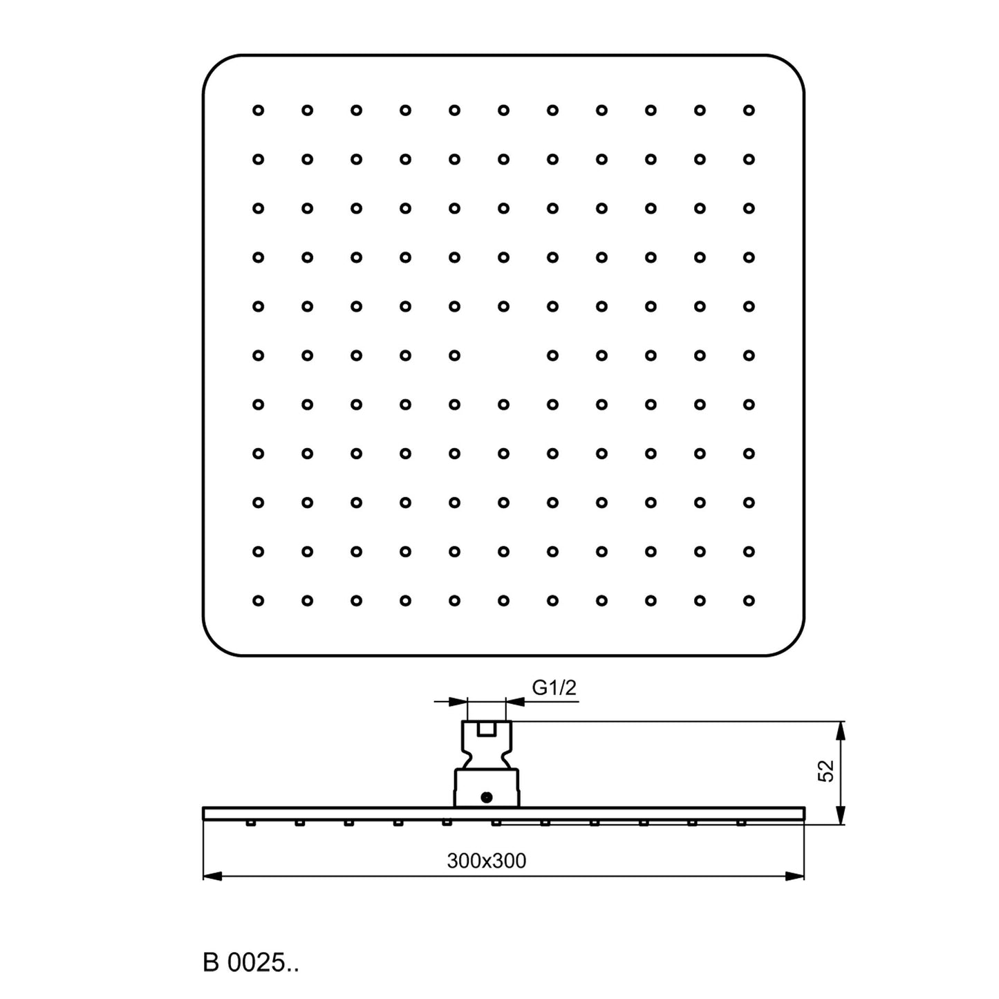 Ideal Standard B0024AA Idealrain Cube soffione a 1 funzione (effetto pioggia), dimensione 20x20 cm, cromato