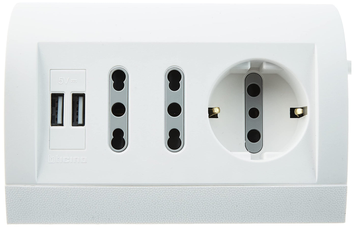 BTicino S3711DU Ciabatta Multipresa da Scrivania con Presa USB, 1.5A, Cavo da 2 m, Bianco