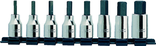 USAG 234 3/8 N/S8 - Serie di 8 chiavi a bussola 3/8" per viti con esagono incassato 02341510