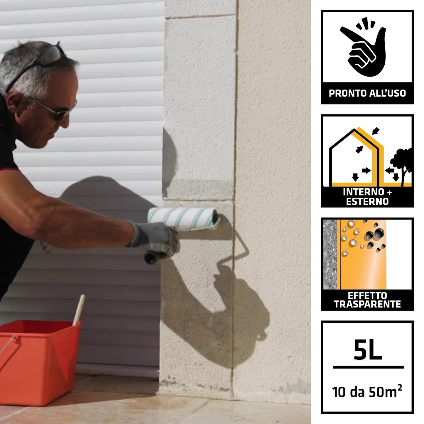 Sika - Sikagard-790 All-in-One Protect, Trasparente - Protettivo invisibile per superfici porose - Facciate, pavimenti e tetti - 5L