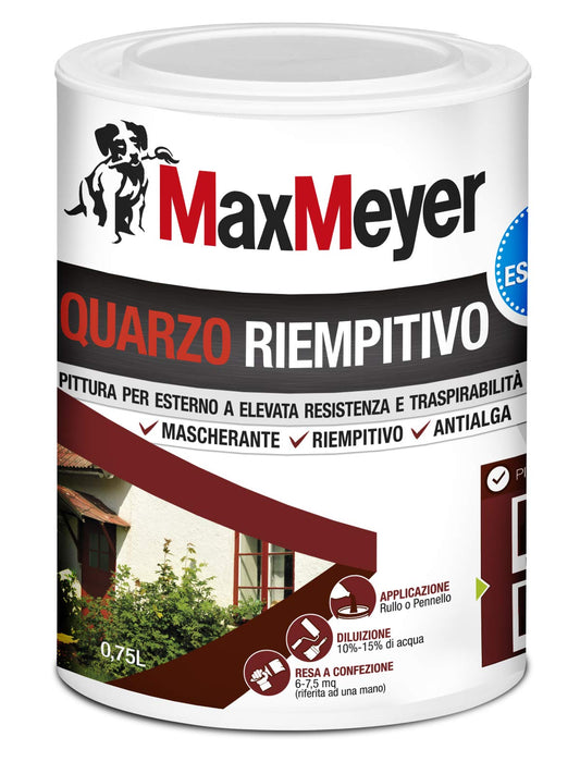 MaxMeyer Pittura per esterni Quarzo Riempitivo Antialga BIANCO 0,75 L