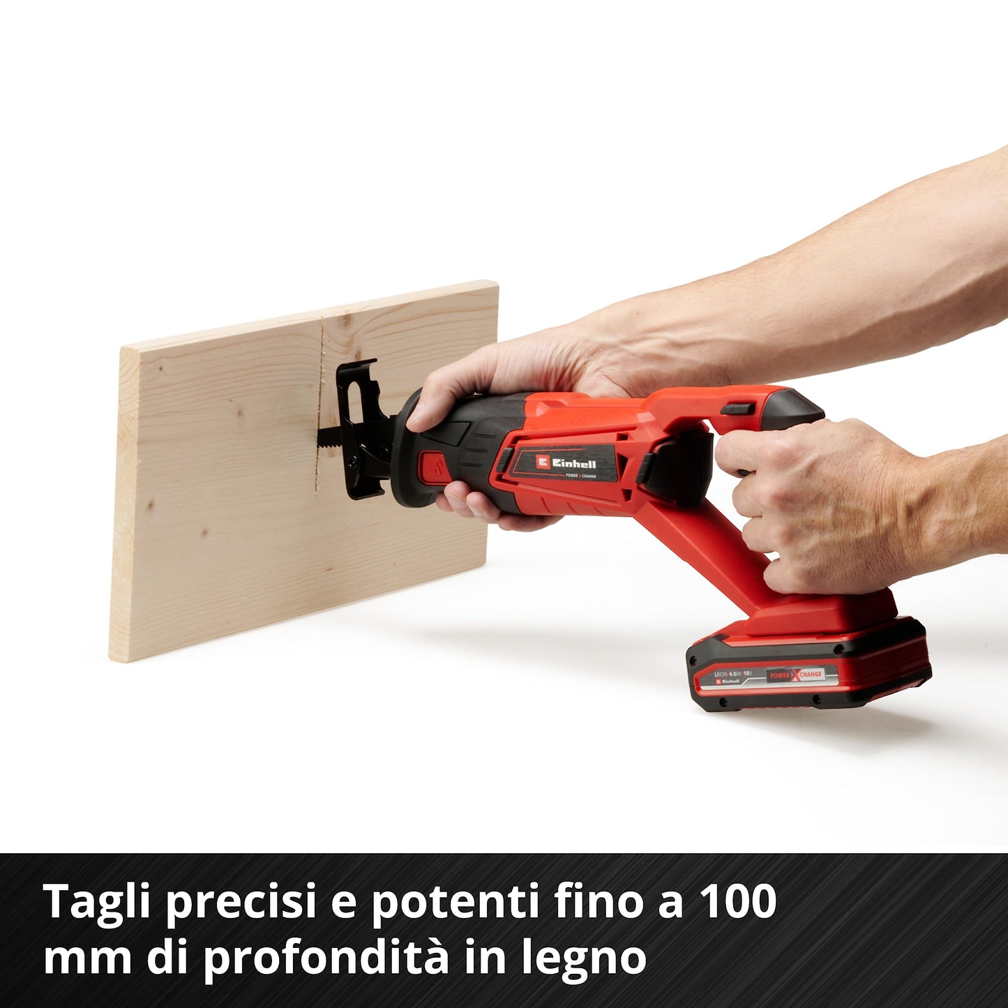 Einhell Te-Ap 18 Sega A Gattuccio Te-Ap18 Li Solo, Senza Batteria E Caricabatteria-Famiglia Power X-Change, Nero Rosso