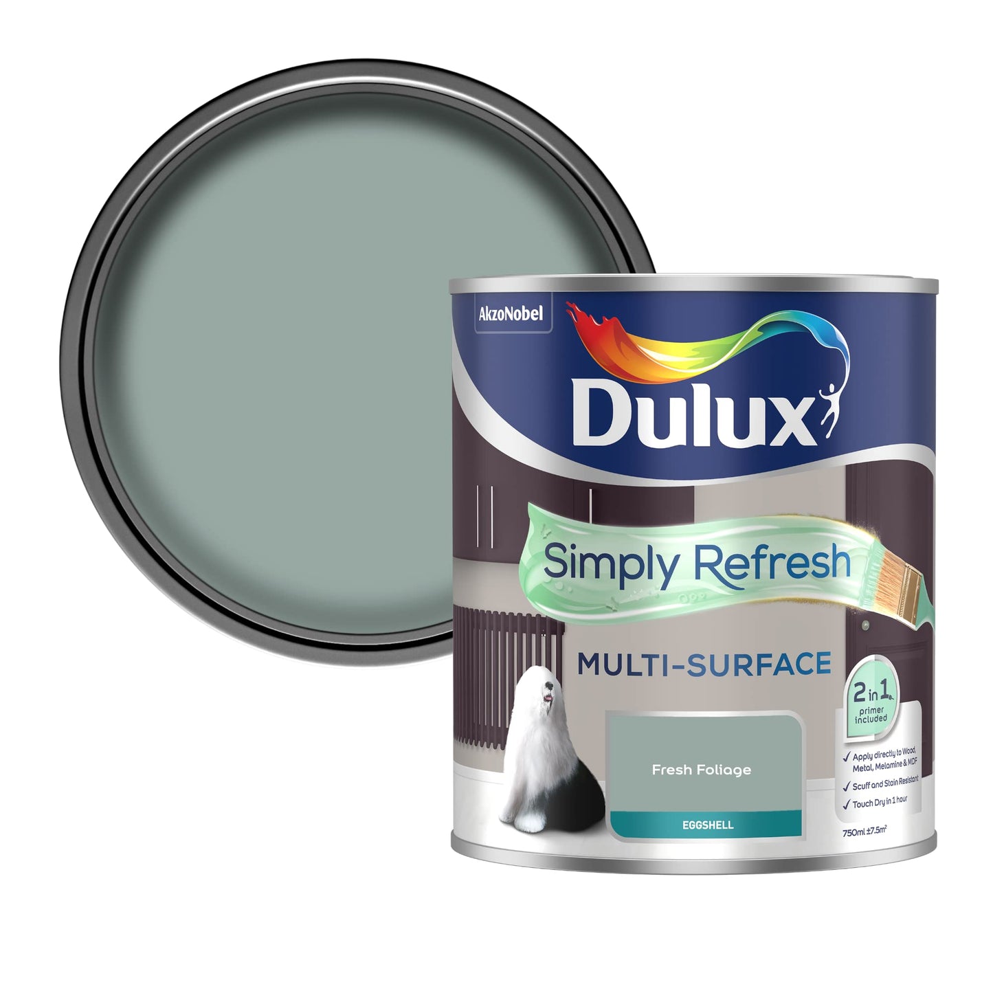 Dulux Simply Refresh - Vernice multi superficie Eggsgell – Fogliame fresco – 750 ml