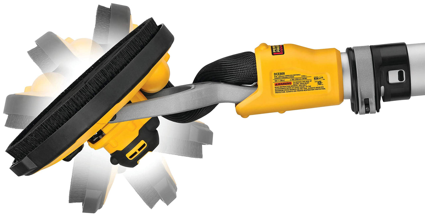 DeWALT DCE800N-XJ - Levigatrice a batteria a secco, con manico telescopico, 18 V