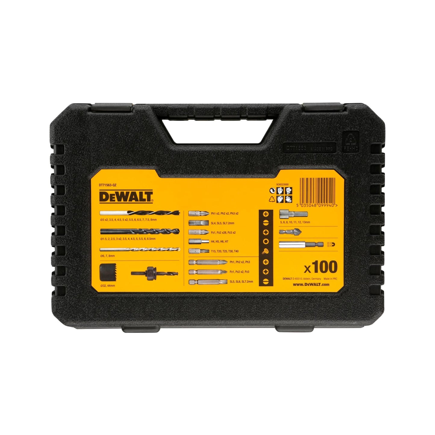 DEWALT DT71563-QZ Set misto di trapani grandi (100 pezzi)