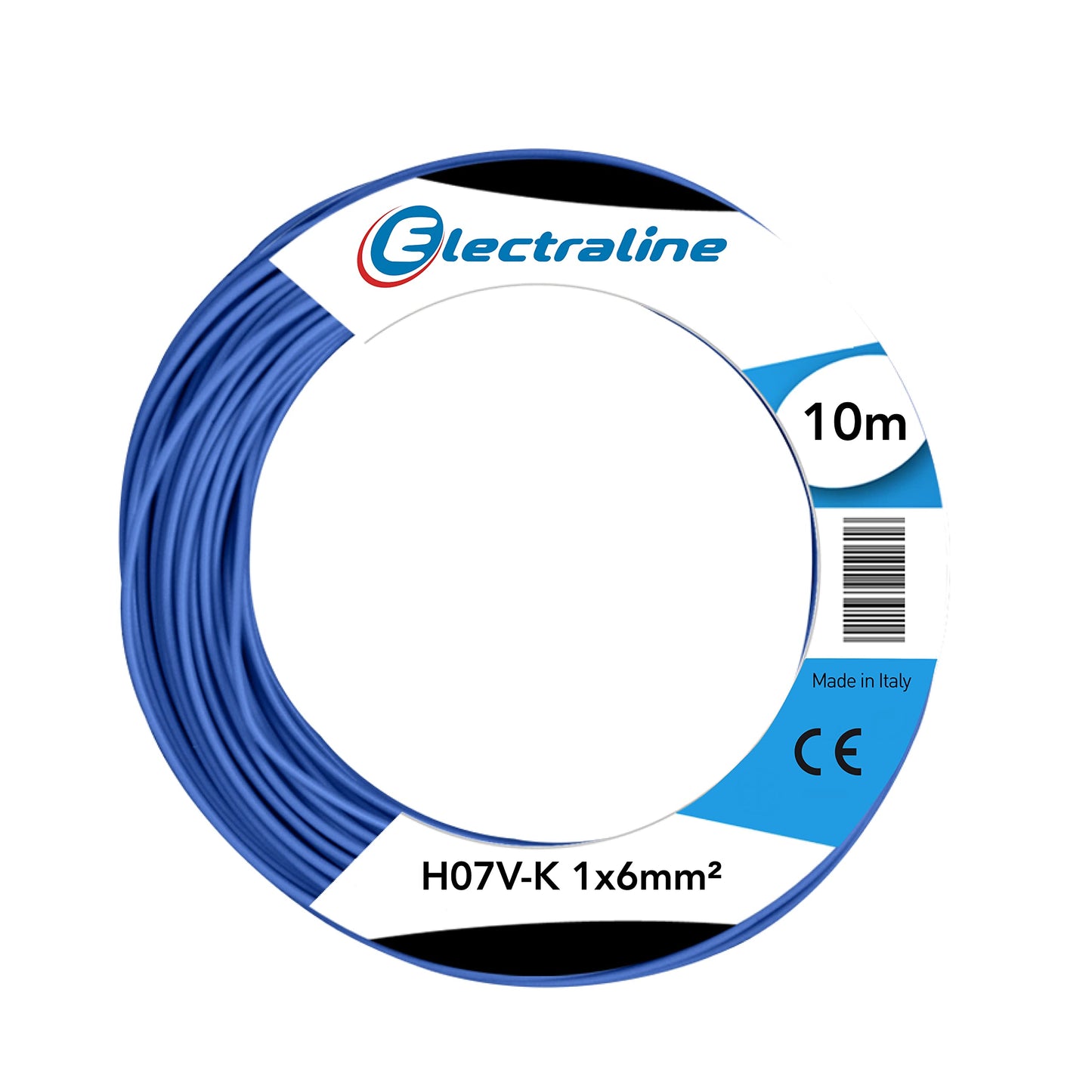 Electraline 15301 Cavo Unipolare N07V-K, Sezione 1x6 mm, 10 mt, Blu