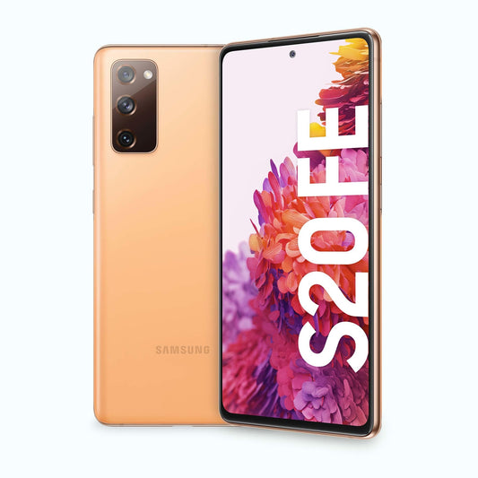 Samsung Smartphone Galaxy S20 FE, Display 6.5" Super AMOLED, 3 fotocamere posteriori, 128 GB Espandibili, RAM 6GB, Batteria 4.500mAh, Hybrid SIM, (2020), Arancione (Cloud Orange)