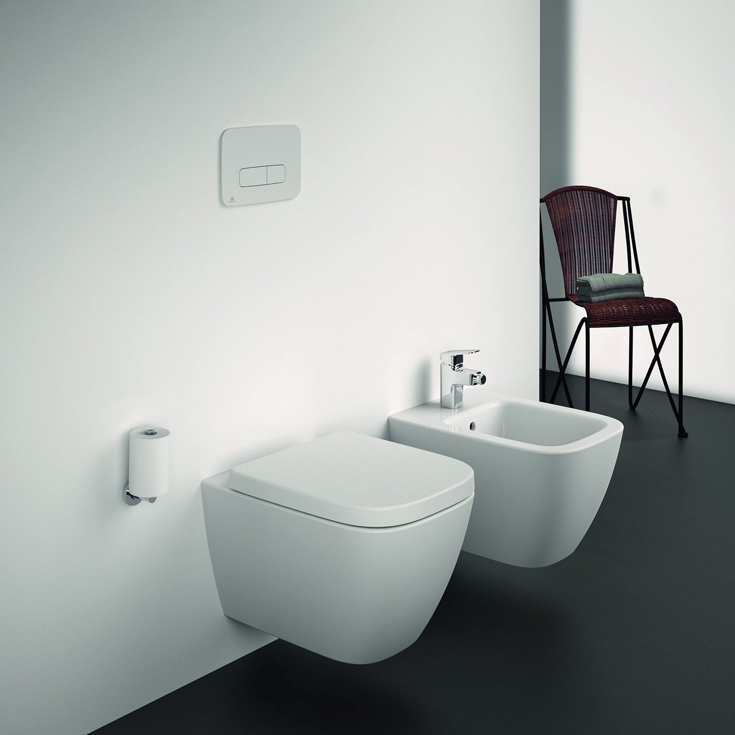 Ideal Standard - i.life S, WC sospeso RimLS+ senza brida completo di copriwater a chiusura rallentata, E-packaging dedicato al trasporto di ceramica,Bianco