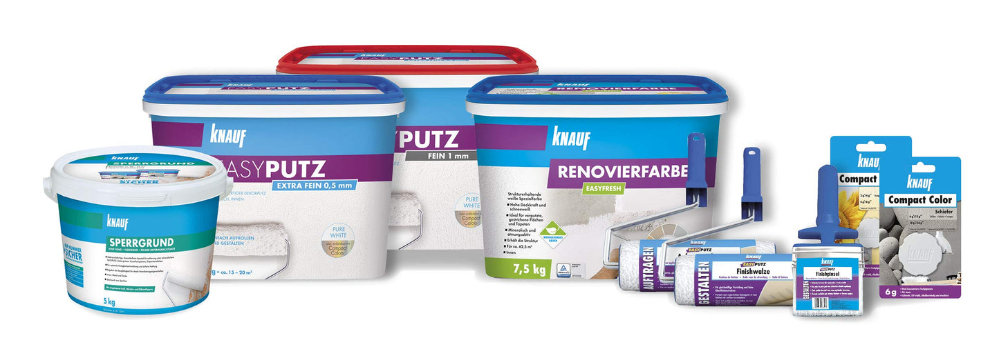 Knauf EASYPUTZ Rullo per applicazione per intonaci ricchi e uniformi, attrezzi speciali per una sicurezza ottimale