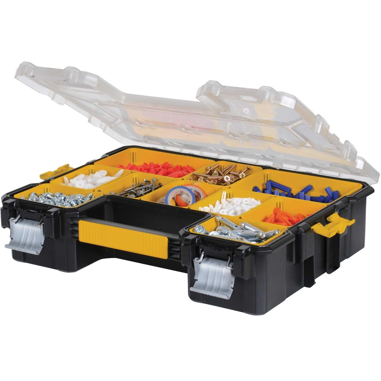 Dewalt DWST14825 - Scatola organizer con divisori, chiusura in metallo, 10 scomparti