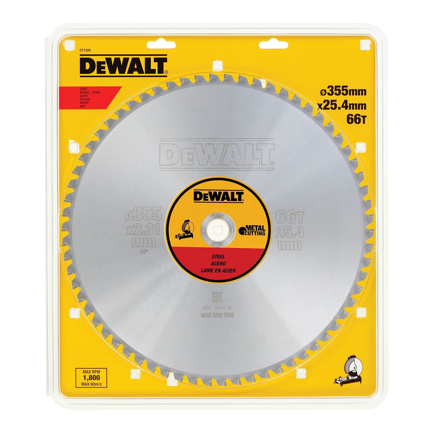 DEWALT LAME CIRCOLARI TAGLIO ACCIAIO - Diam. 355 x 25.4 2, DT1926-QZ