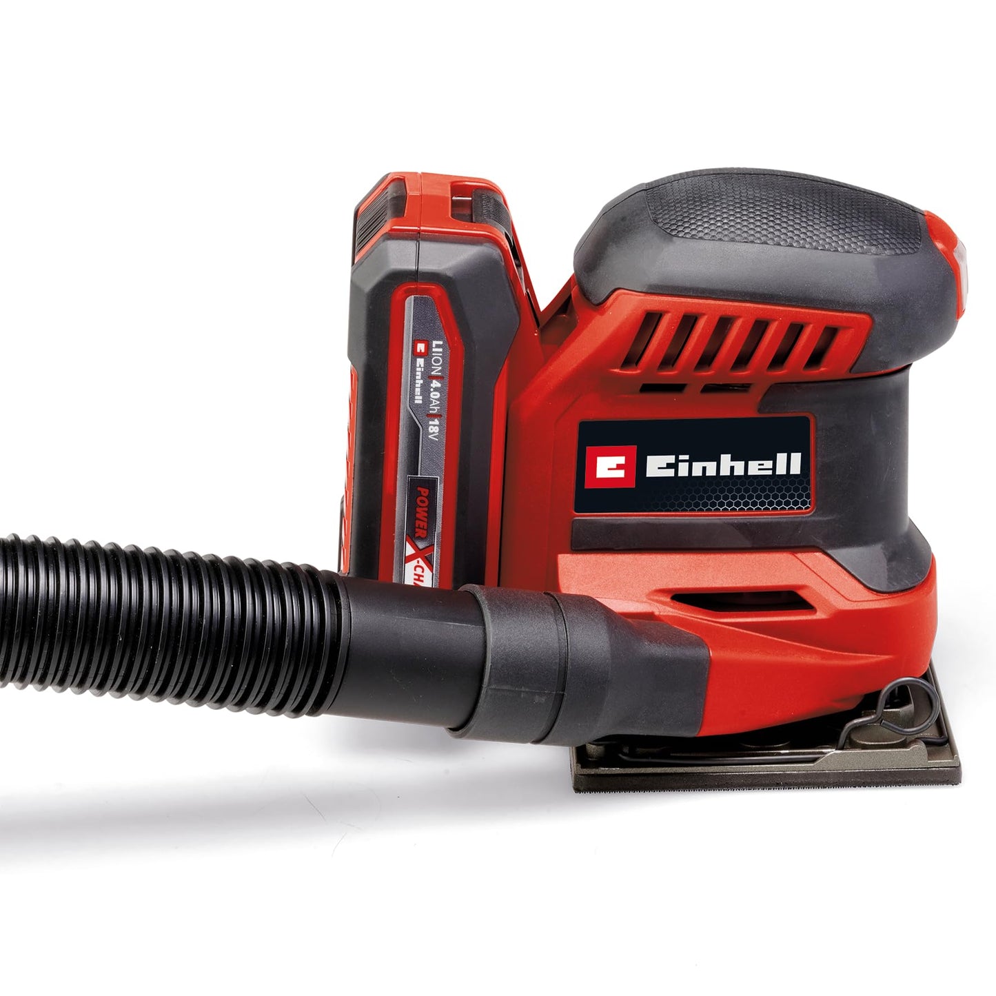 Einhell Smerigliatrice a batteria TE-OS 18/113, 3 X Li-Solo Power X-Change (18 V, levigatrice orbitale, 3 X piastre abrasive intercambiabili, circuito oscillante da 1,8 mm, accessori senza batteria)