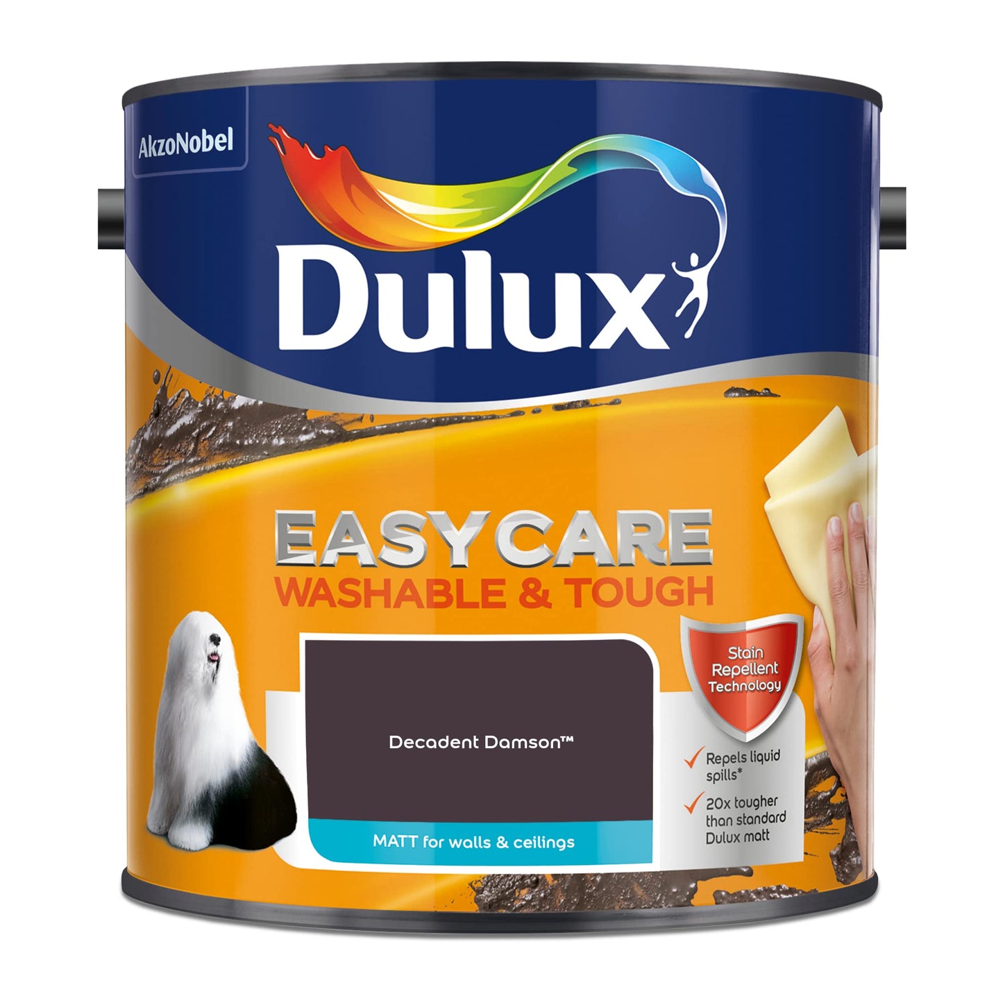 Dulux Vernice a emulsione opaca, facile da pulire, lavabile e resistente, 2,5 l