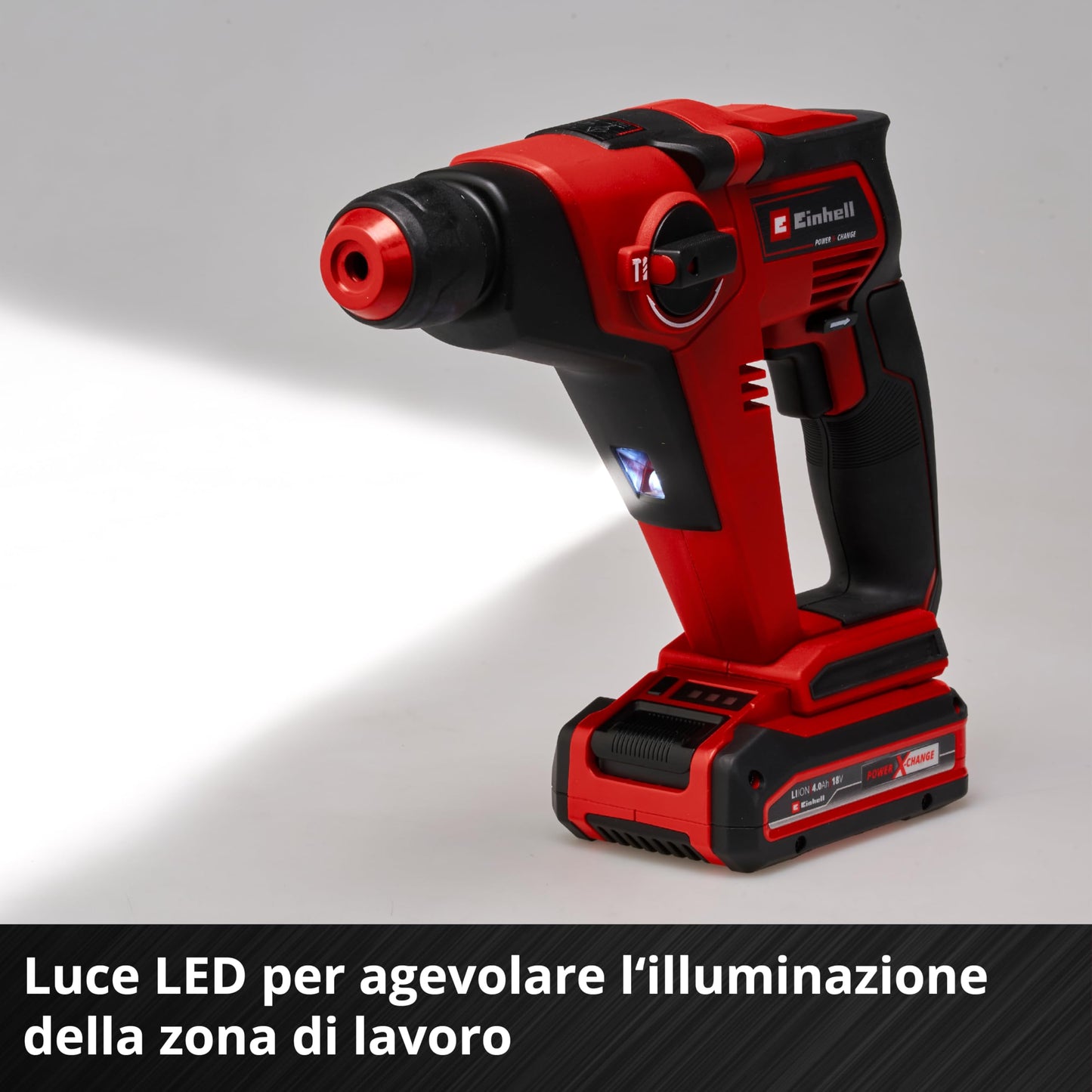 Einhell Tassellatore a Batteria TE-HD 18/12 Li - Solo Power X-Change (18 V, 2+1 Foratura con Percussione/Avvitatura, Bit Adapter, 1,3 J, SDS+, 1 mm)