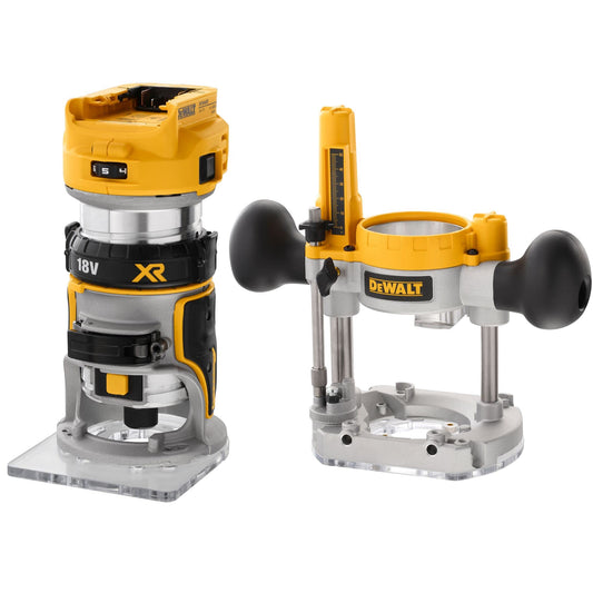 DEWALT Elettrofresatrice con adattatore per base fissa, DCW604NT-XJ