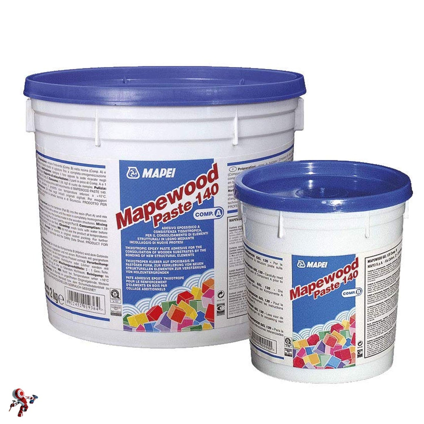 MAPEI MAPEWOOD PASTE 140 ADESIVO EPOSSIDICO A CONSISTENZA TISSOTROPICA A+B KG.3