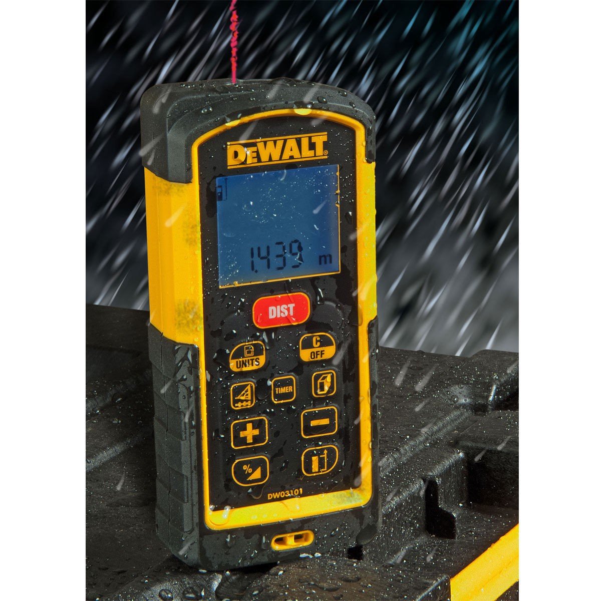 DeWalt Dw03101-xj, Misuratore di distanze laser 100 metri, Multicolore