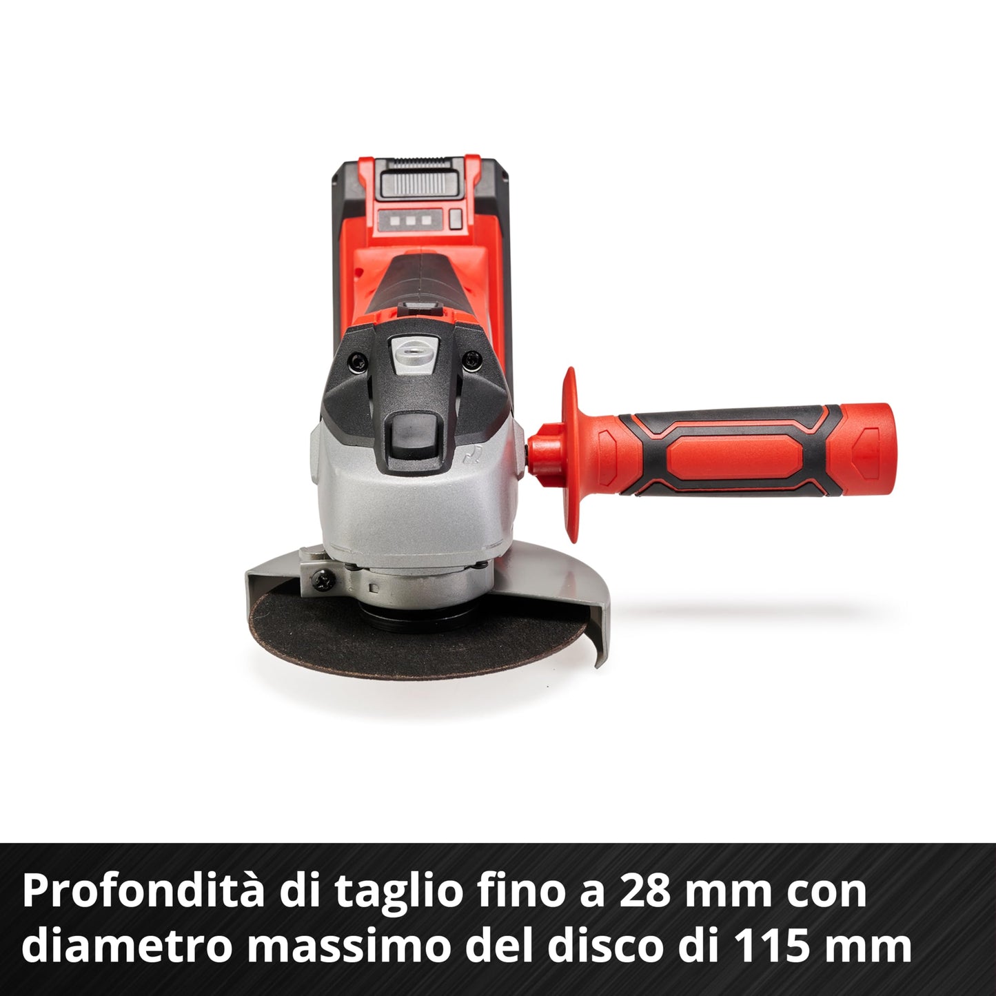 Einhell Smerigliatrice angolare a batteria TC-AG 18/115 Li-Solo Power X-Change (18 V, 115 mm diametro disco, 28 mm profondità taglio, soft start, senza disco, senza batteria)