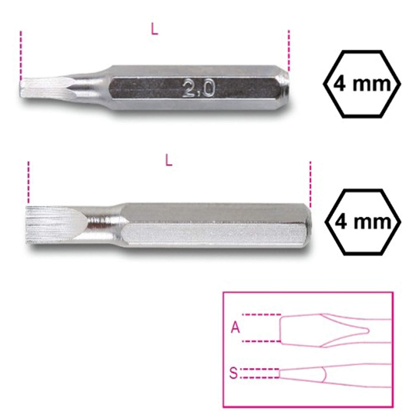 Beta 1256/C36-2 - Microgiravite bimateriale con 36 inserti intercambiabili da 4 mm e prolunga magnetica