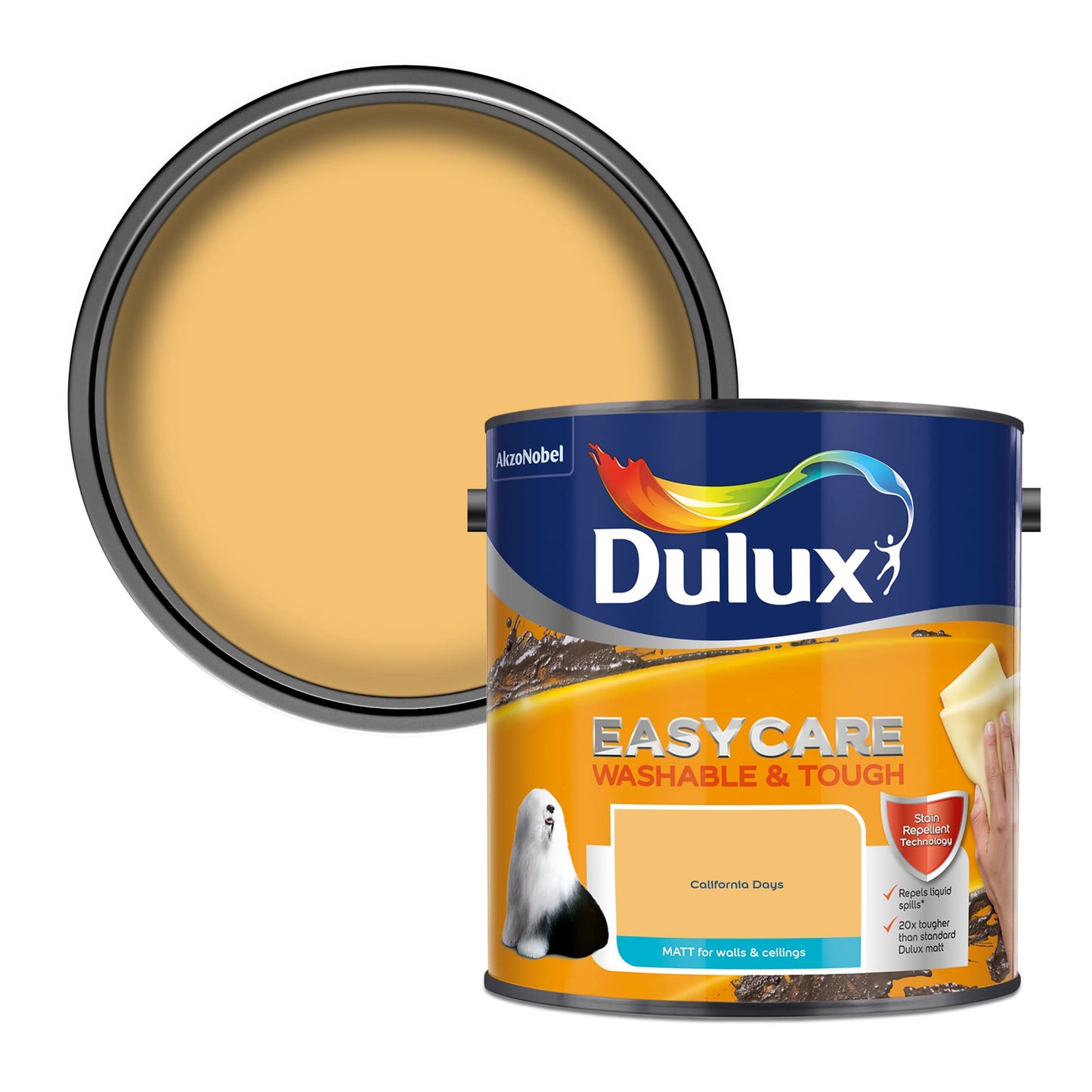 Dulux Vernice a emulsione opaca, facile da pulire, lavabile e resistente, 2,5 l